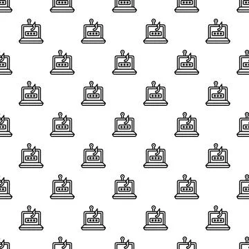 Laptop phishing pattern seamless Illustrazione stock