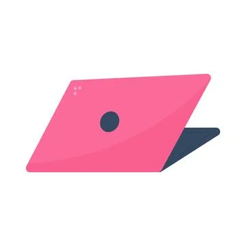 Laptop pink work online element icon logo Stock-Illustration