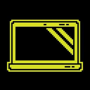 Laptop Pixel silhouette icon . Computer pictogram, laptop for infographics... Stock Illustration