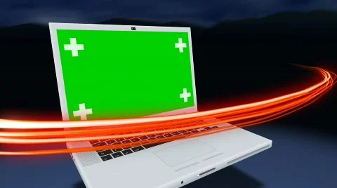 Laptop with planar tracking screen  Stock Footage 593694