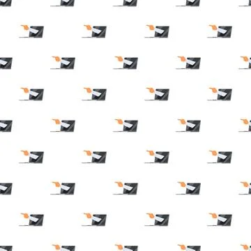 Laptop pointer hand pattern advising digital technology 库存插图