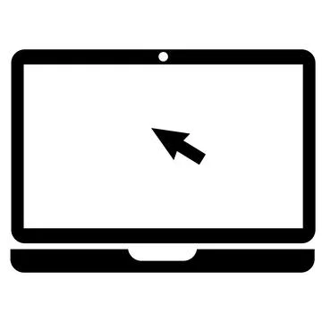 Laptop with pointer or cursor icon. Notebook screen template. Stock-Illustration
