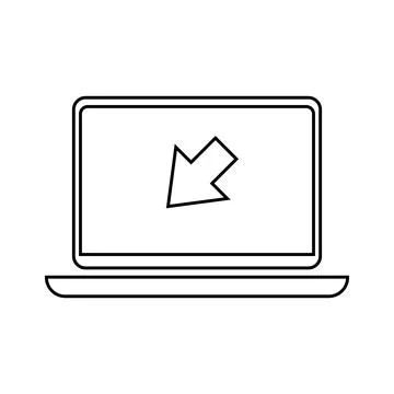 Laptop with pointer or cursor icons. Modern vector pictogram illustration 스톡 일러스트