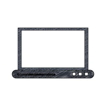 Laptop portable pc scribble Stock Illustration