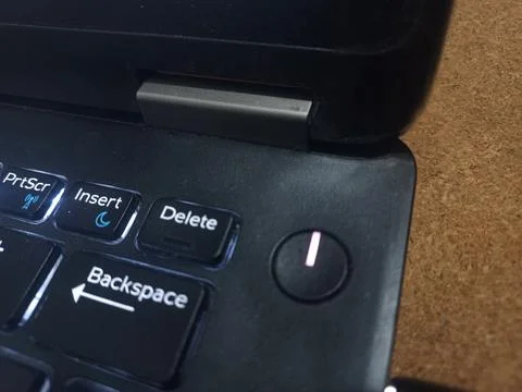 Laptop power button on keyboard Stock Photos