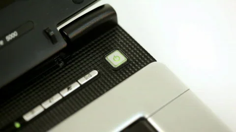 Laptop power "off" button pressed 스톡 동영상 305941