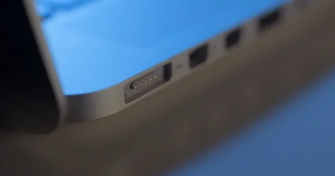 Laptop power charge in 4K Stock Footage 97090097