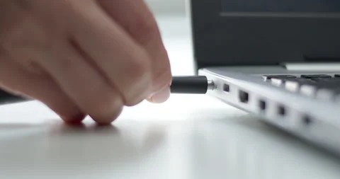 Laptop power plug. Stock Footage 171930481