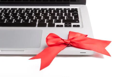 Laptop present Stock Photos