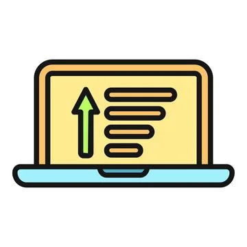 Laptop presenting data analysis and growth statistics Stock Illustration