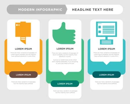 Laptop, Like, Printer infographic Stock Illustration