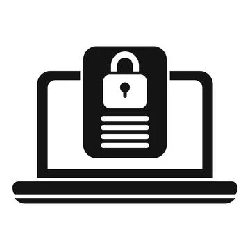 Laptop privacy data icon simple vector. Personal use Illustrazione stock