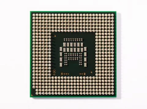 Laptop processor close view Stock Photos
