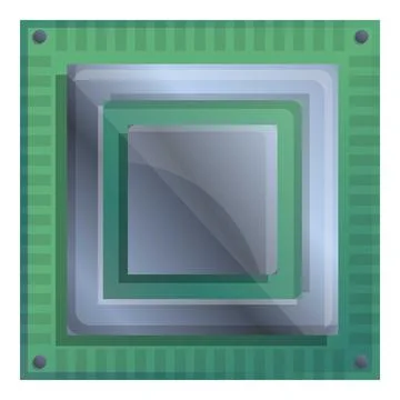 Laptop processor icon, cartoon style イラスト素材