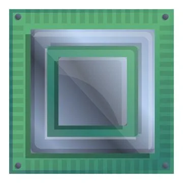 Laptop processor icon, cartoon style イラスト素材