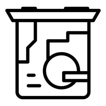 Laptop processor icon, outline style Illustrazione stock