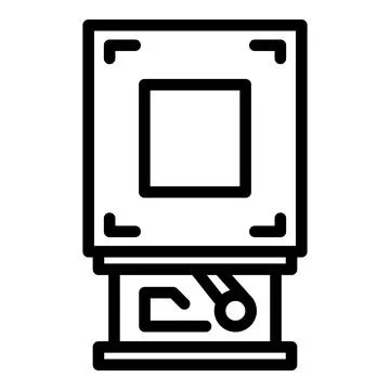 Laptop processor icon outline vector. Store computer Stock Illustration