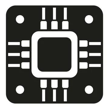 Laptop processor icon simple vector. Button tool wrench Stock Illustration