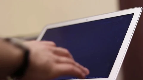 Laptop with program code. Man coding, close-up hands. Copy space Stock Footage 121581987