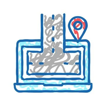 Laptop program icon doodle illustration 스톡 일러스트