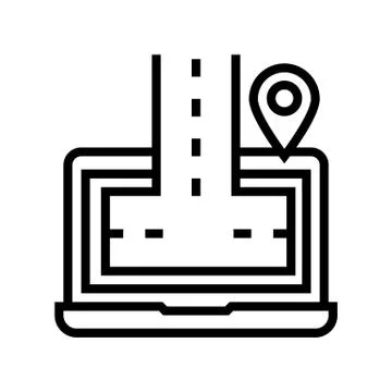 Laptop program line icon vector illustration Illustration