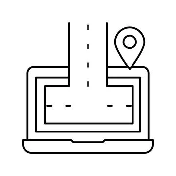 Laptop program line icon vector illustration Illustration