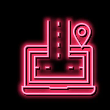 Laptop program neon glow icon illustration Illustrazione stock