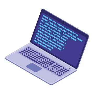 Laptop with programing code Illustrazione stock