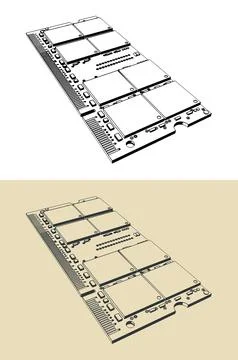 Laptop RAM module Illustrazione stock