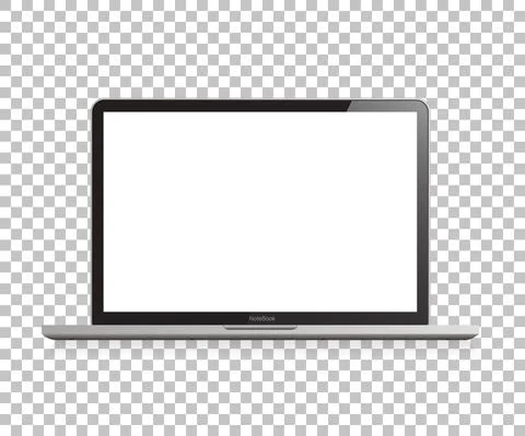 Laptop realistic computer in mockup style. Laptop isolated on a white backgro Stock Illustration