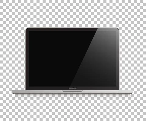 Laptop realistic computer in mockup style. Laptop isolated on a white backgro Stock Illustration
