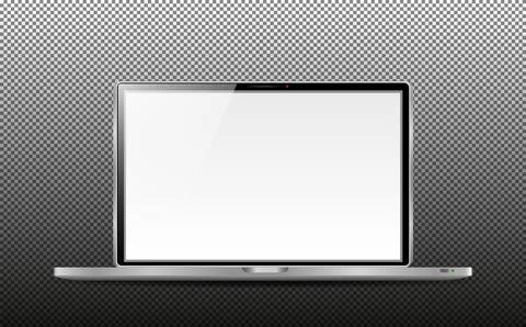 Laptop realistic computer in mockup style. Laptop isolated on a transparent Stock Illustration