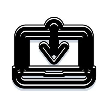 Laptop receiving data download process icon design Illustrazione stock