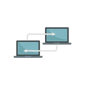 Laptop remote access icon flat isolated Stock Illustration