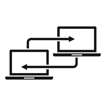 Laptop remote access icon, simple style Stock Illustration