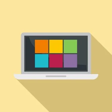 Laptop remote control icon, flat style Stock Illustration