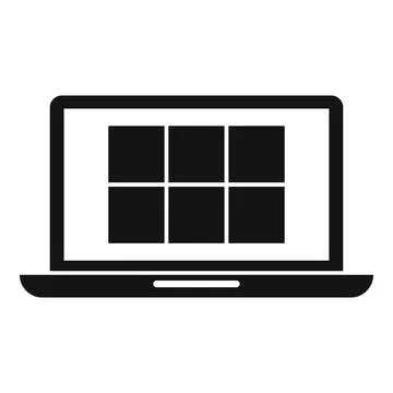 Laptop remote control icon, simple style Stock Illustration