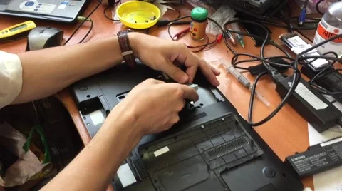 Laptop repair Stock Footage 64366452