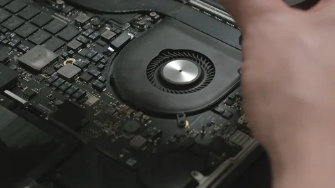 Laptop repair. Microchips close up Video stock 127552955