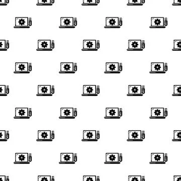 Laptop repair pattern vector seamless 스톡 일러스트
