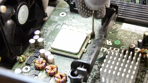 Laptop repair, processor removal, chip, computer technologies Stock Footage 164744744