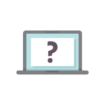 Laptop request icon flat vector. Document form Illustrazione stock