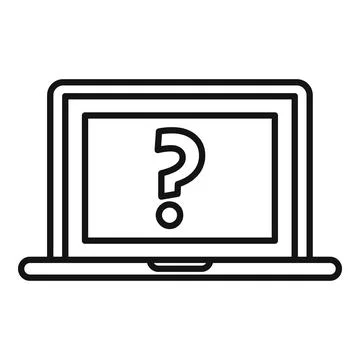 Laptop request icon outline . Document form Stockillustratie