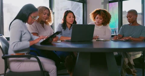 Laptop, research or startup programmer women team for writing idea, app coding Stock-Footage 246510235