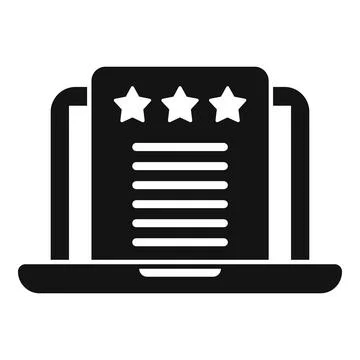Laptop review icon simple vector. Credibility trust Stockillustratie