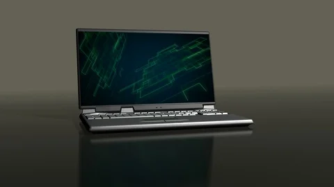 Laptop running a screen saver. Stock Footage 92525281