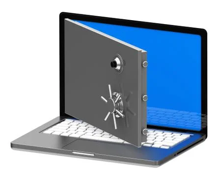 The laptop safe Stock Illustration