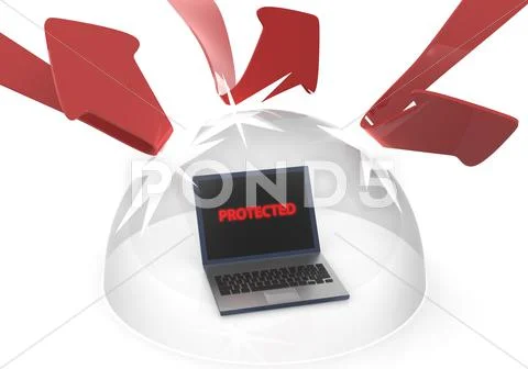 Laptop safeguard Stock Illustration