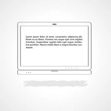 Laptop with sample text Stock Illustration