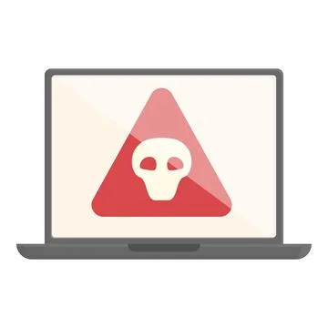 Laptop scam icon cartoon vector. Fraud attack Illustrazione stock